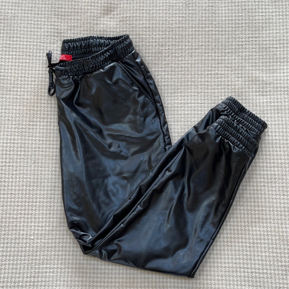 Faux Leather Joggers